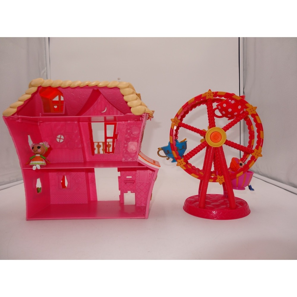 Lalaloopsy Mini Sew Sweet Playhouse Dollhouse and Ferris Wheel Plus 2 Dolls